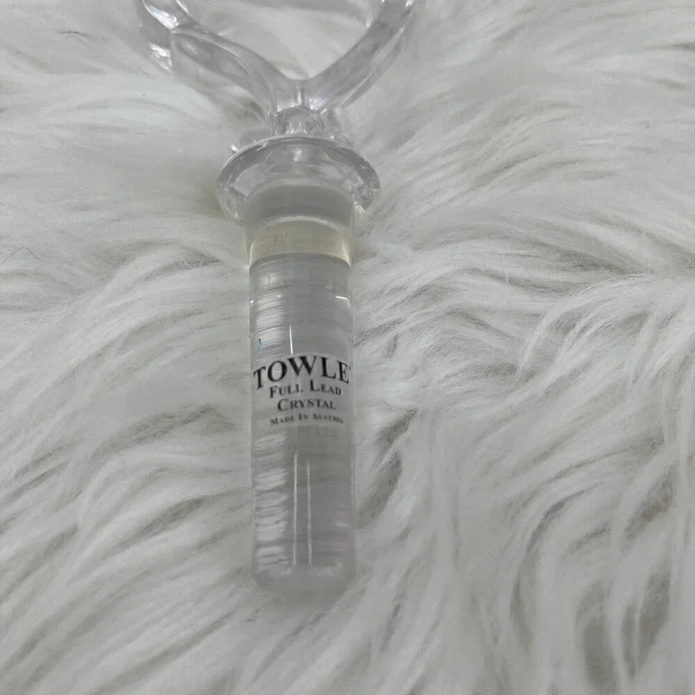 TOWLE Crystal Glass Open Heart Wine Bottle Stopper Austria